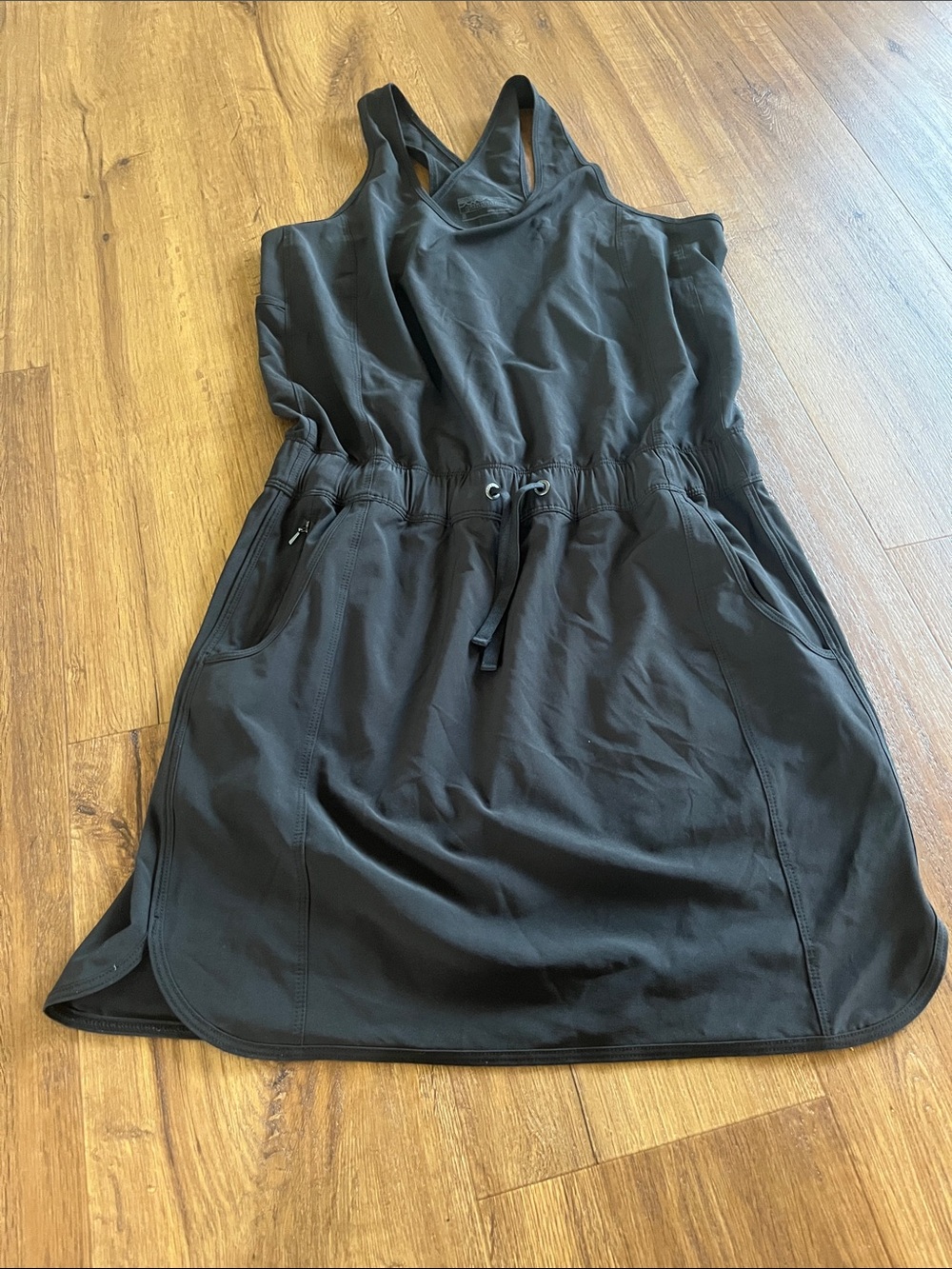 Patagonia Black Athletic Drawstring Tank Dress